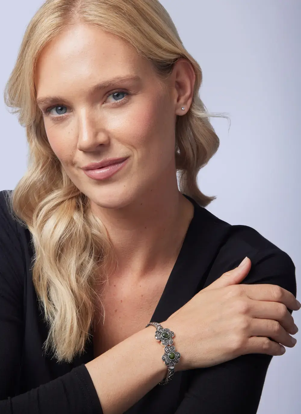 Shamrock Marble Torc Bangle