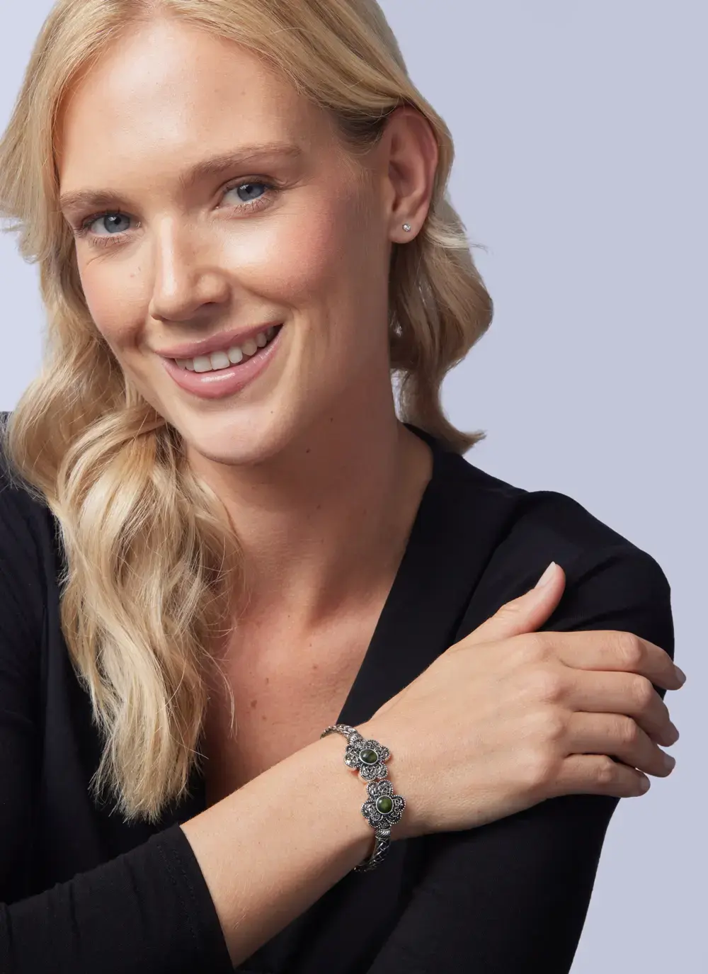Shamrock Marble Torc Bangle
