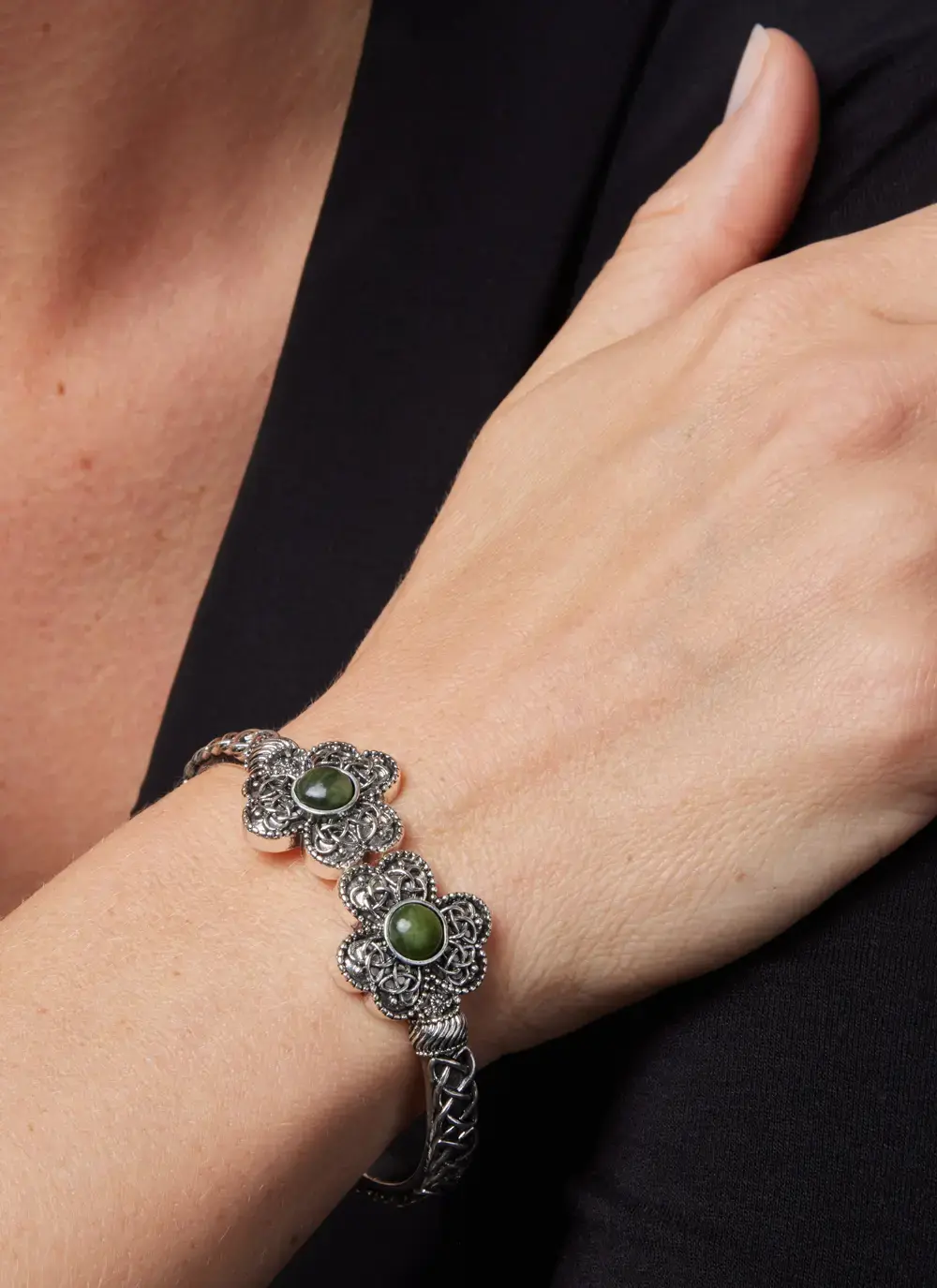 Shamrock Marble Torc Bangle