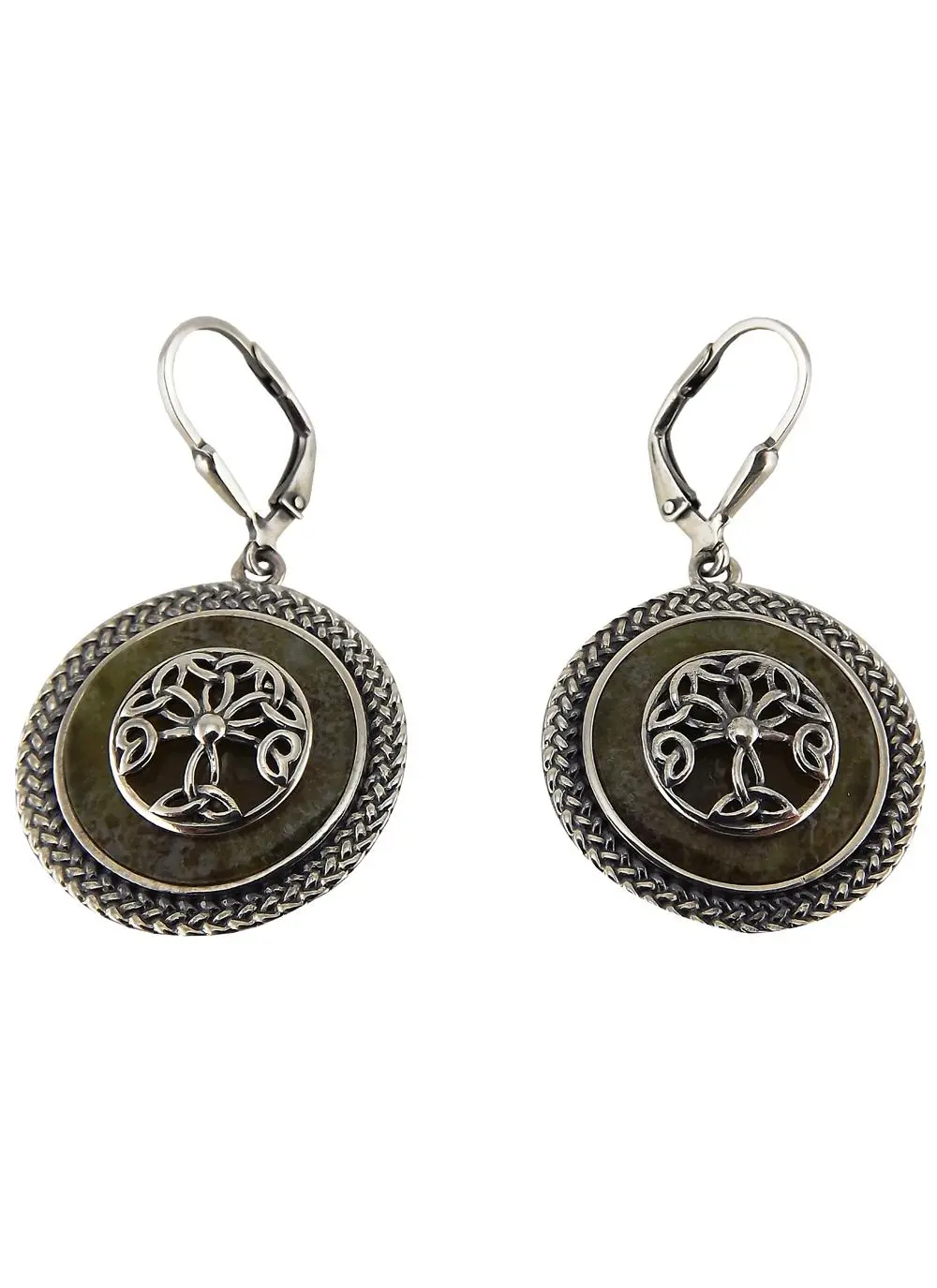 Connemara Marble Tree Of Life Round Earrings