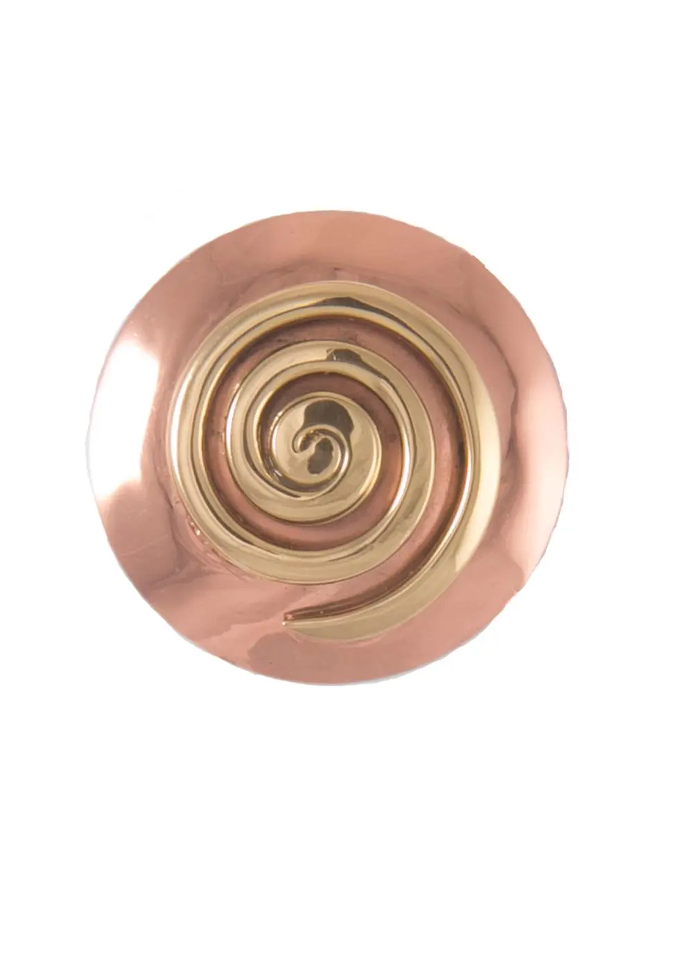 Copper Round Spiral Brooch