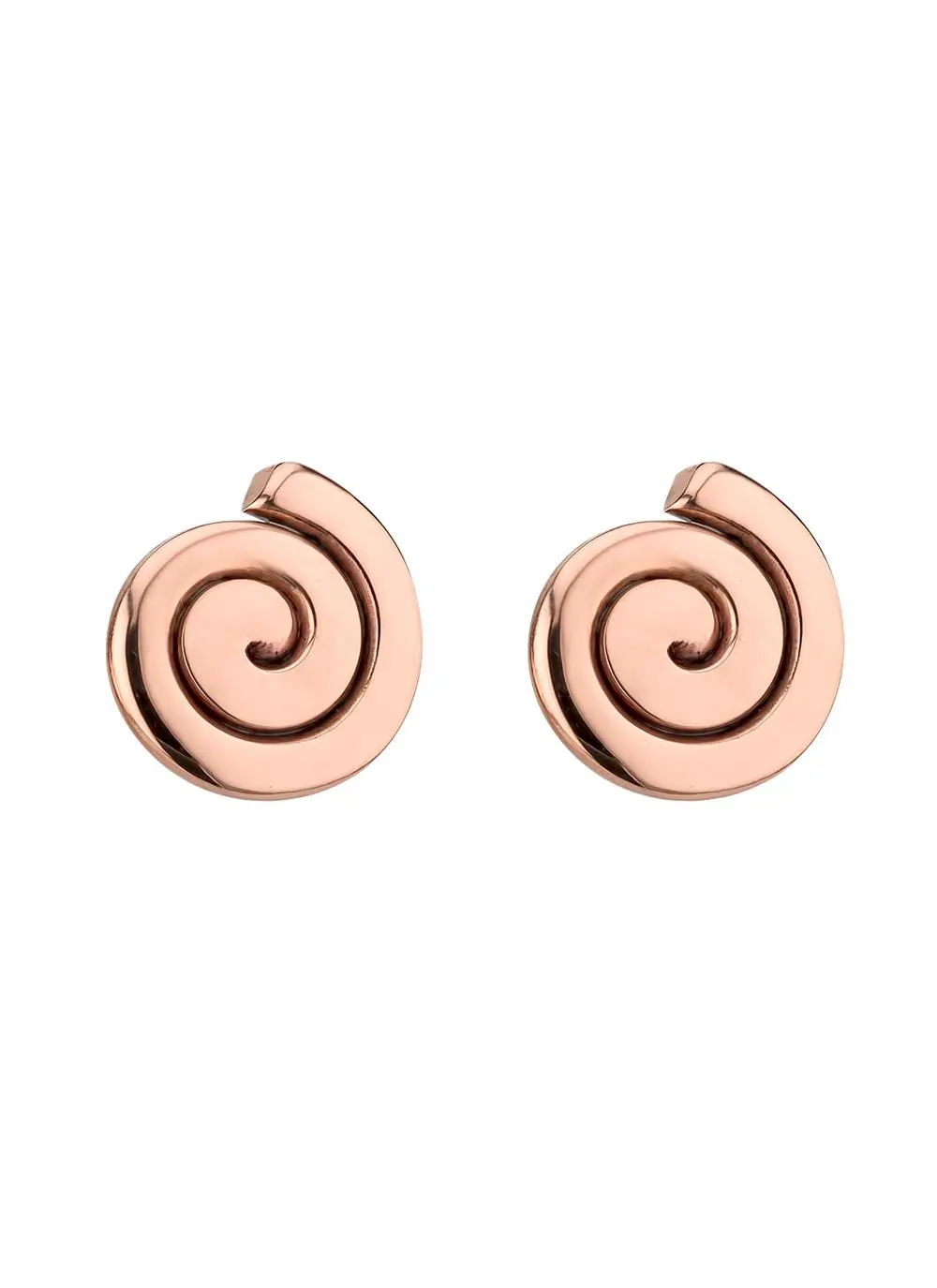 Copper Spiral Stud Earrings