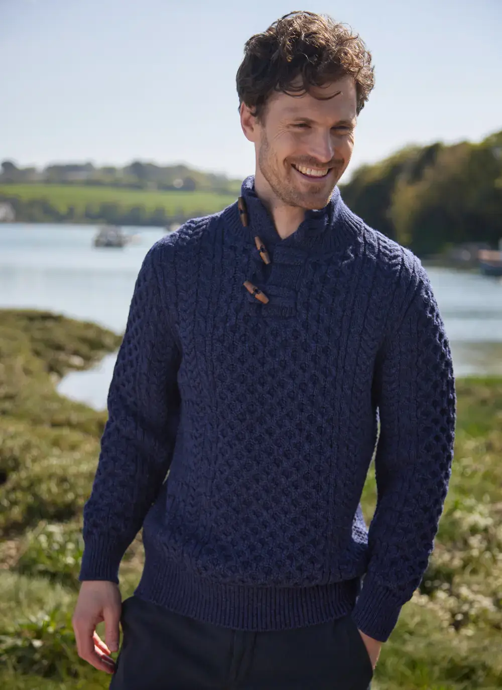 Cormac Toggle Neck Aran Sweater