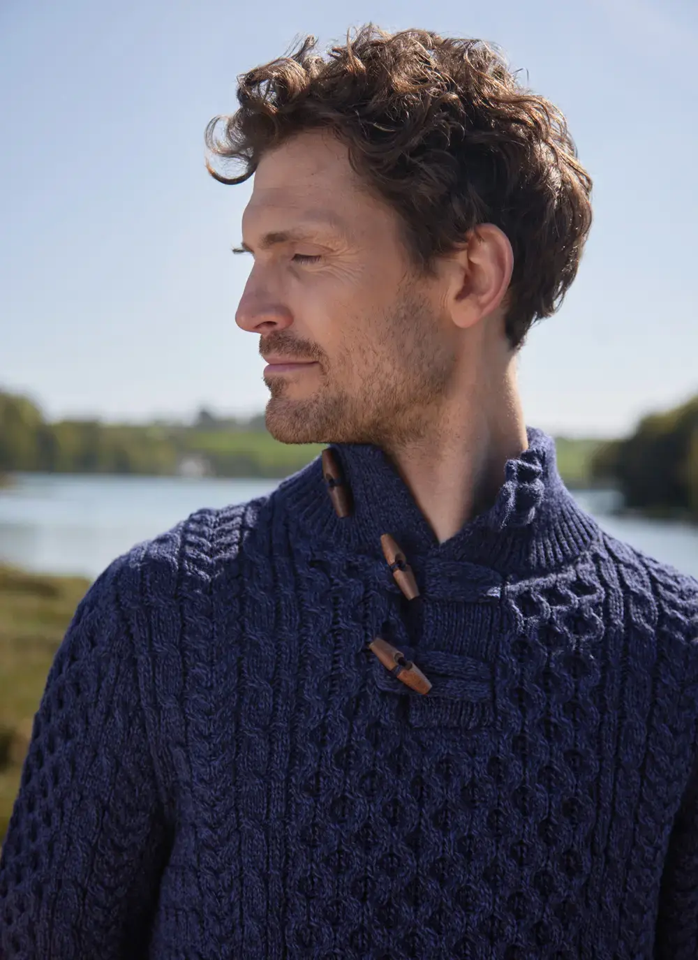 Cormac Toggle Neck Aran Sweater