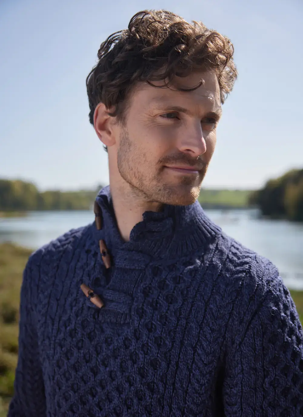 Cormac Toggle Neck Aran Sweater