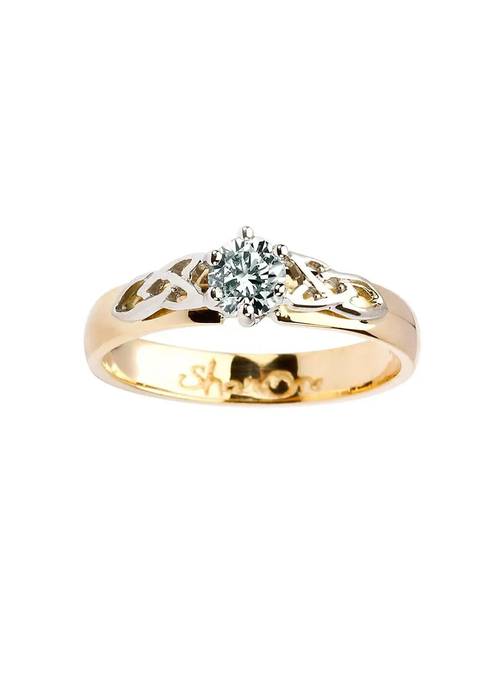 Ladies 14K Gold Diamond Celtic Engagement Ring