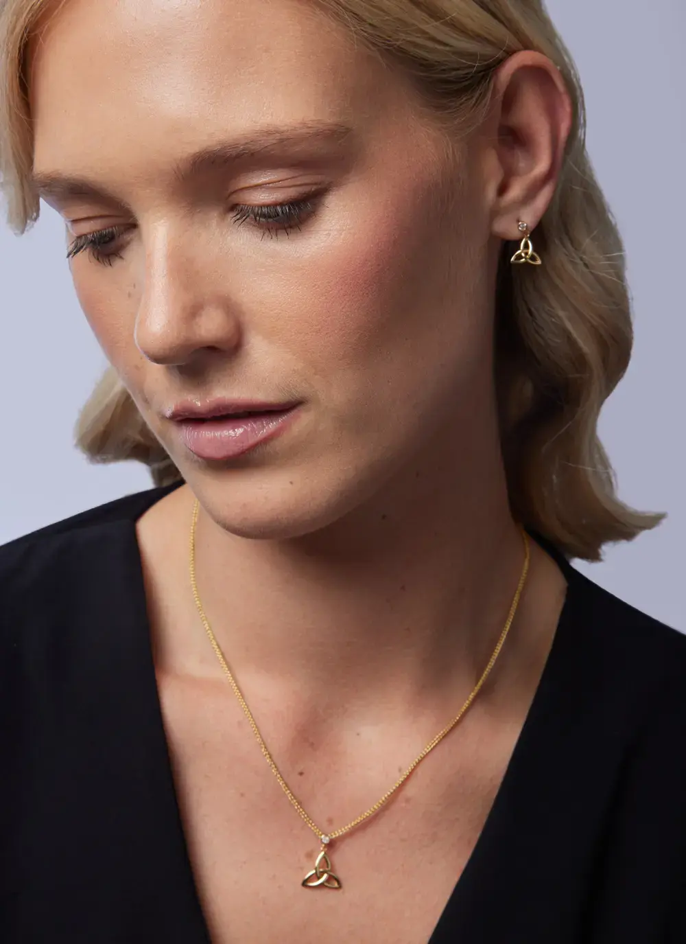 14K Gold Vermeil Trinity Earrings