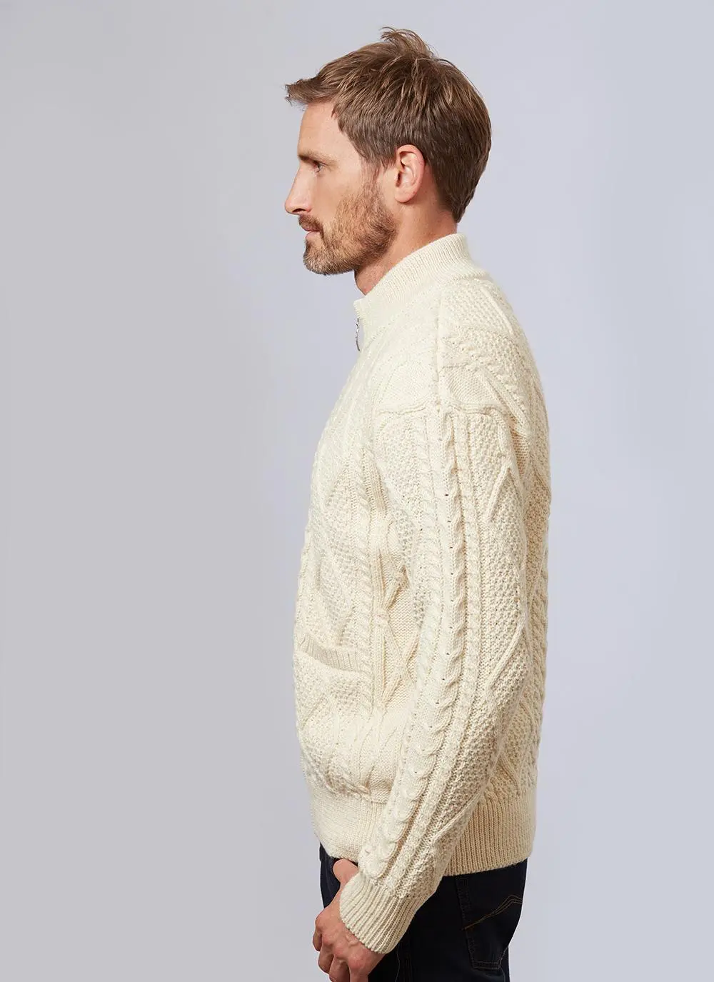 Denis Full Zip Aran Sweater
