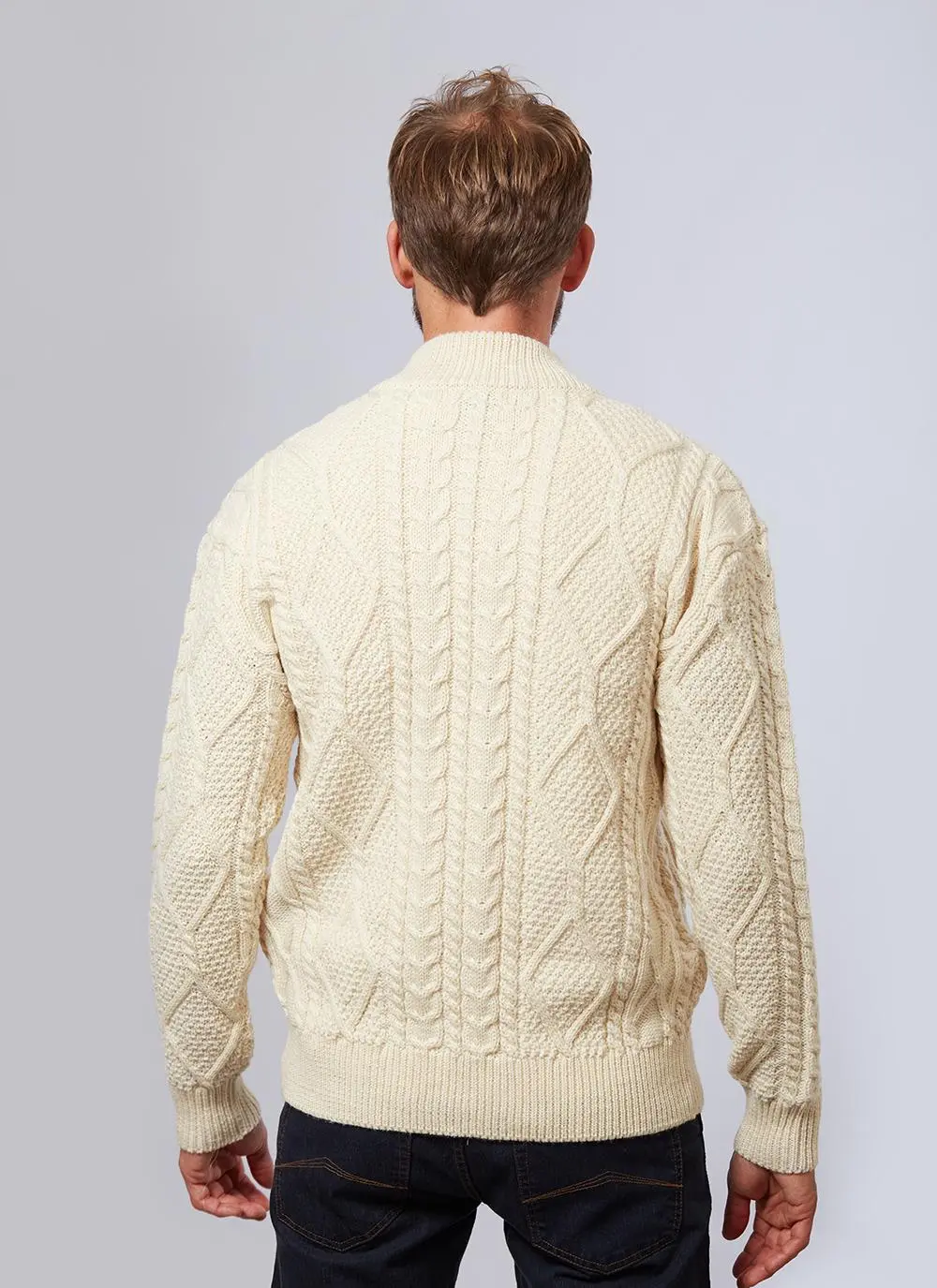 Denis Full Zip Aran Sweater