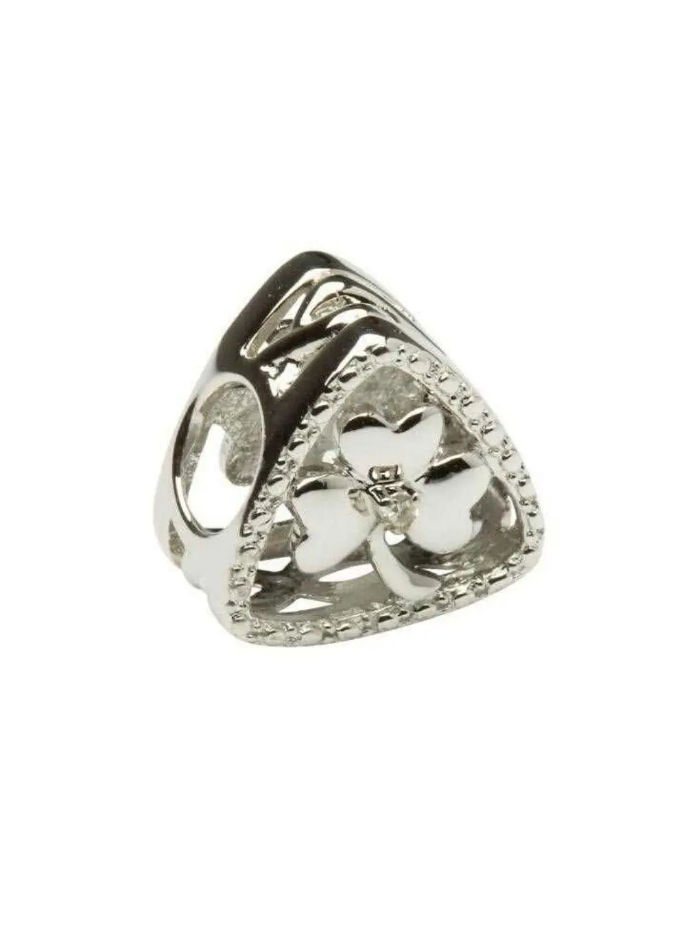 Diamond Set Shamrock Triangle Bead