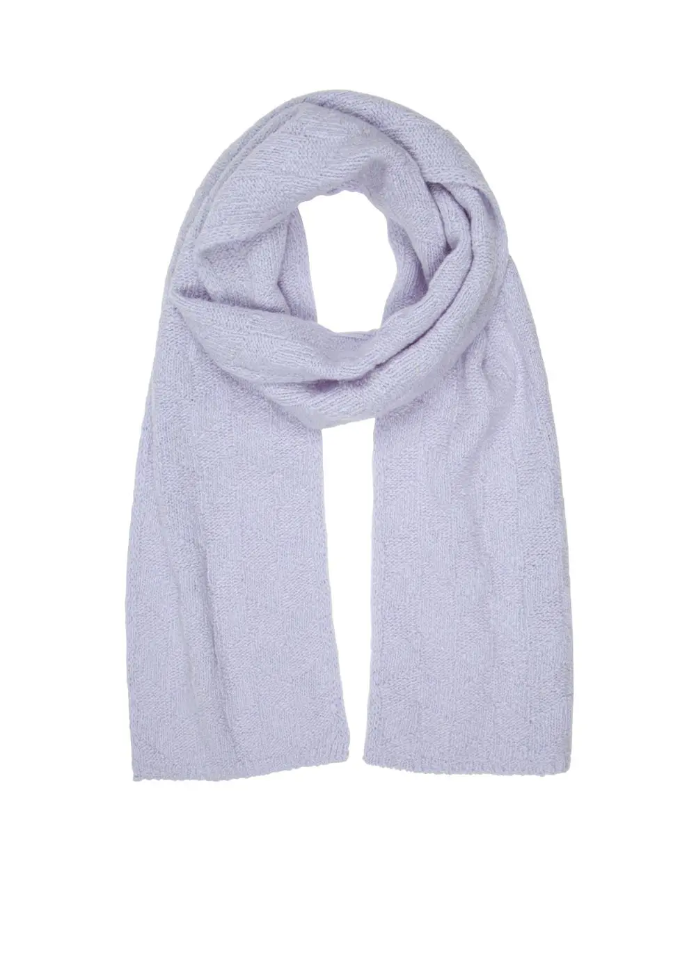 Wool Cashmere Diamond Textured Hat & Scarf Set