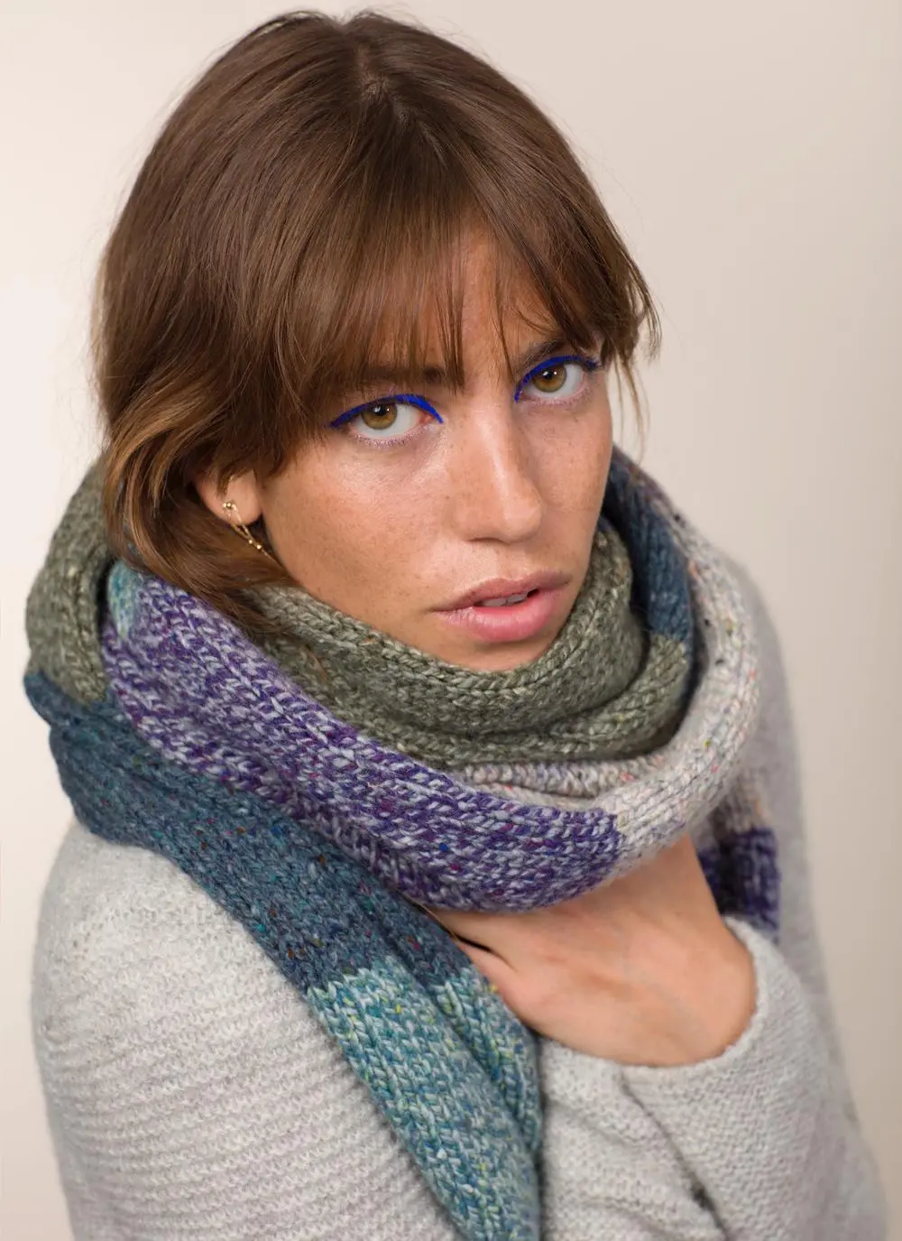 Fisherman Donegal Fleck Color Block Scarf