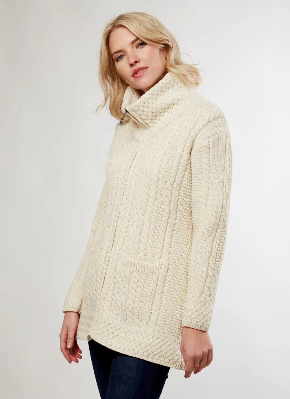 Double Collar Zip Cardigan