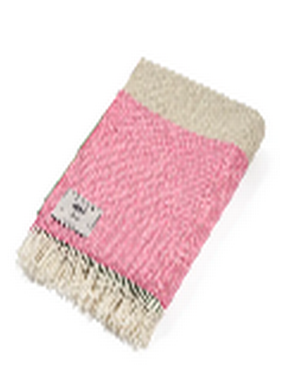 Pink & Green Large Lambswool Throw