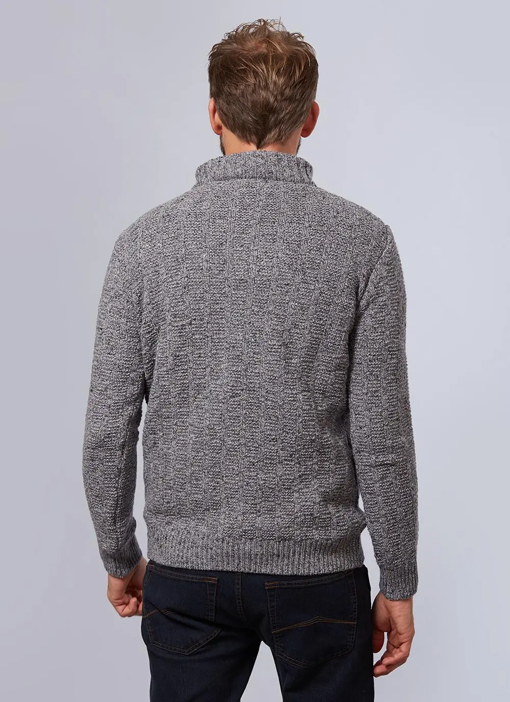 Dunmore Textured Zip Neck Sweater