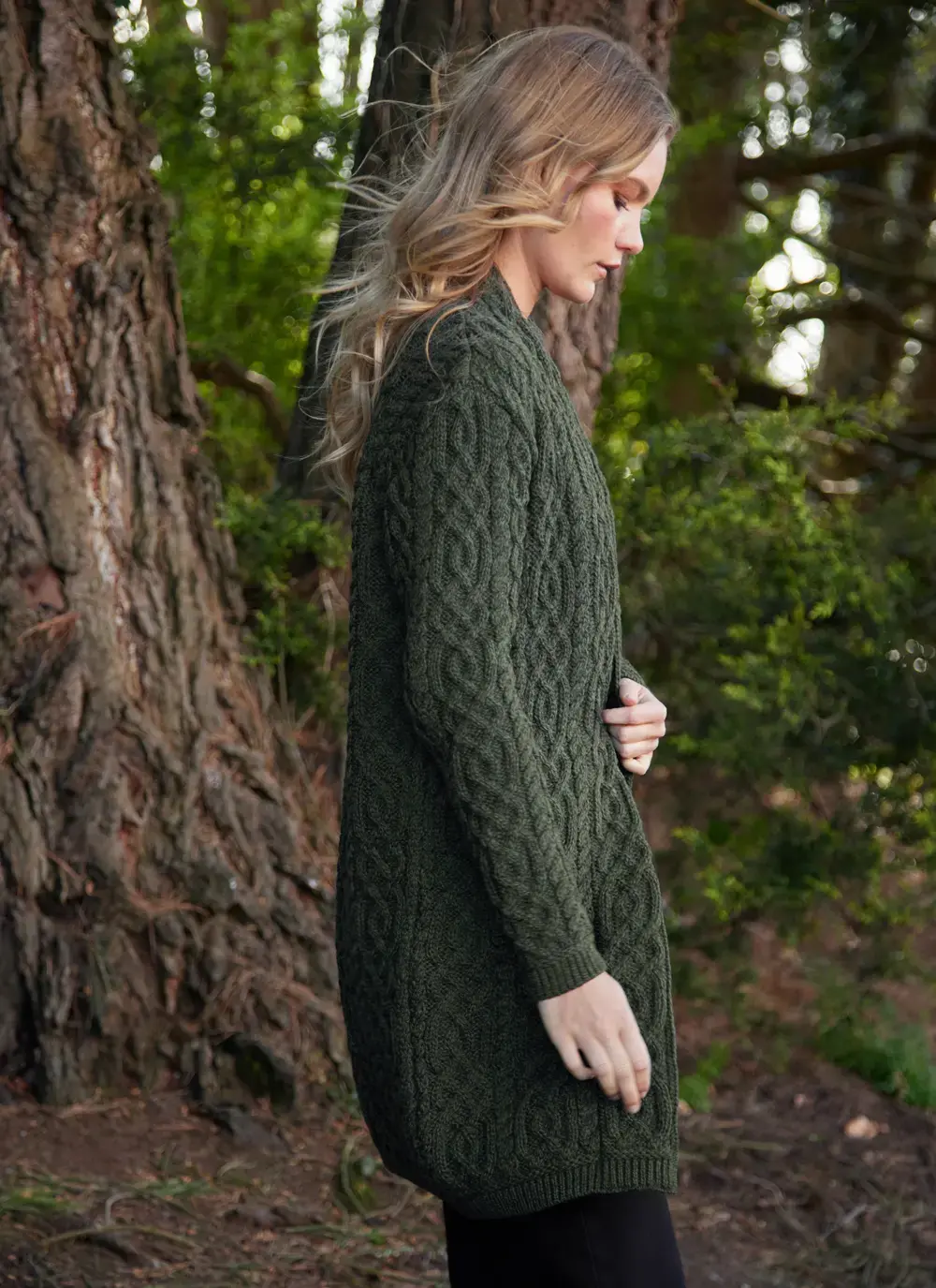 Eimear Aran Cable Knit Hooded Cardigan