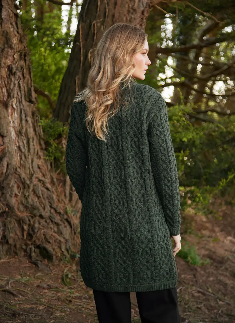 Eimear Aran Cable Knit Hooded Cardigan