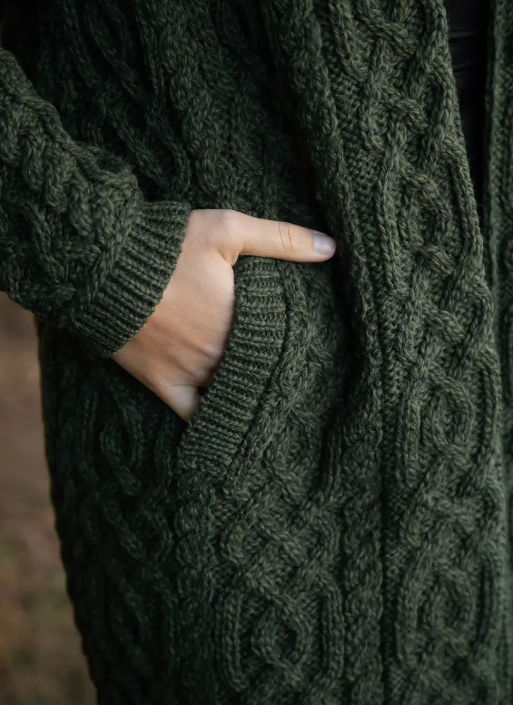 Eimear Aran Cable Knit Hooded Cardigan