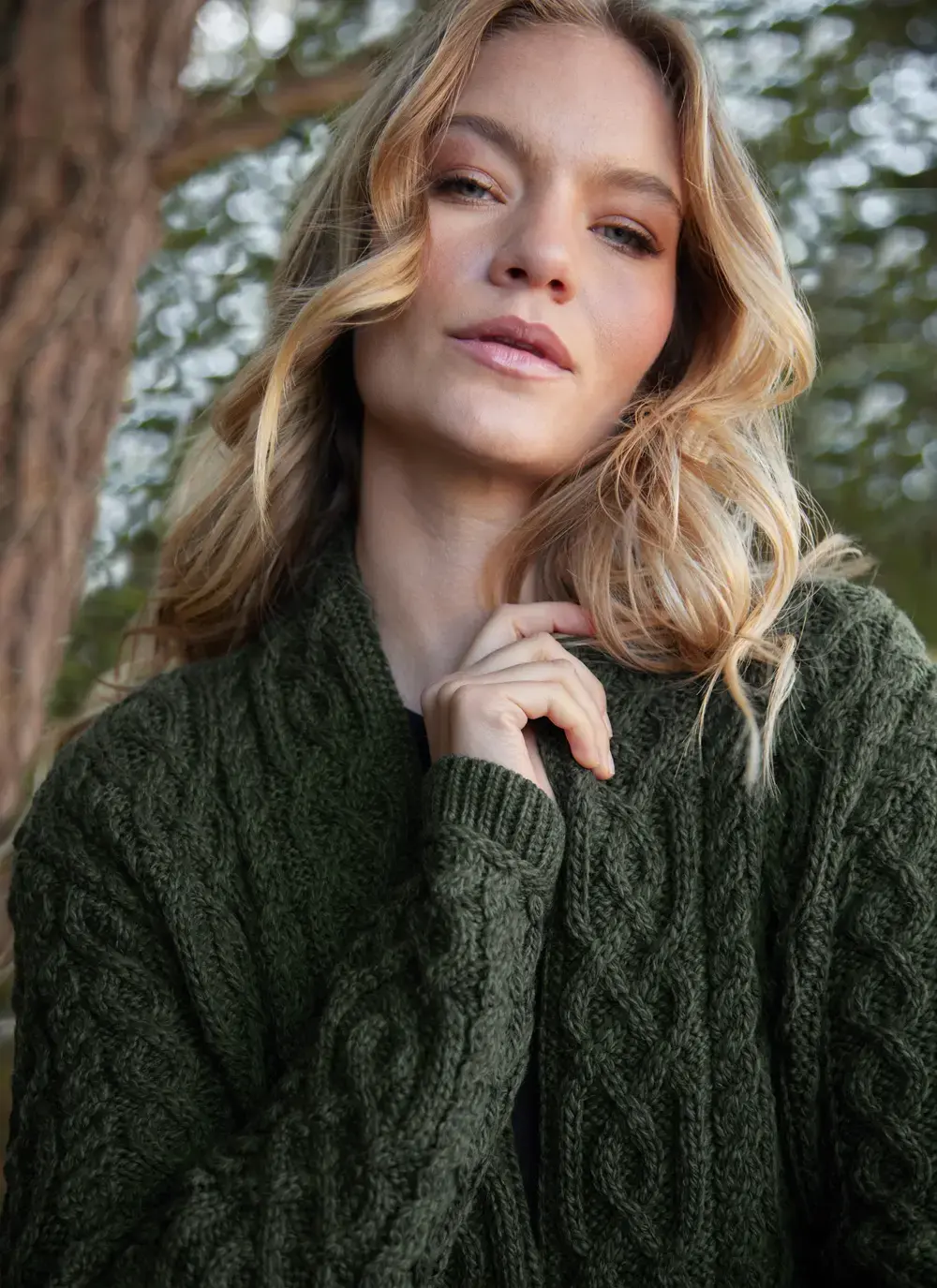 Eimear Aran Cable Knit Hooded Cardigan