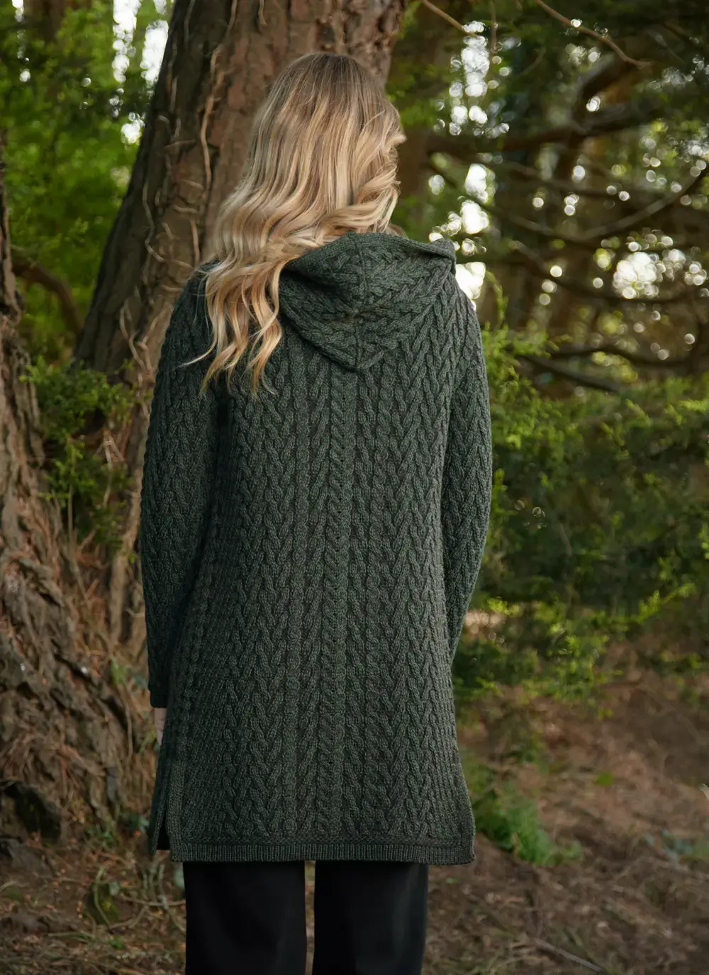Eimear Aran Cable Knit Hooded Cardigan