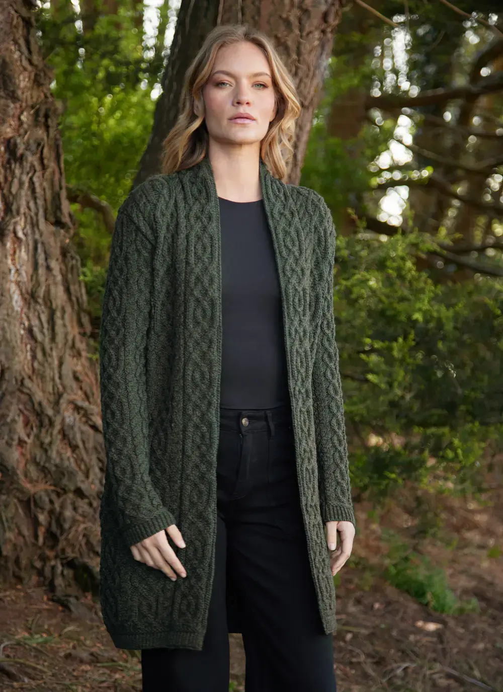 Eimear Aran Cable Knit Hooded Cardigan