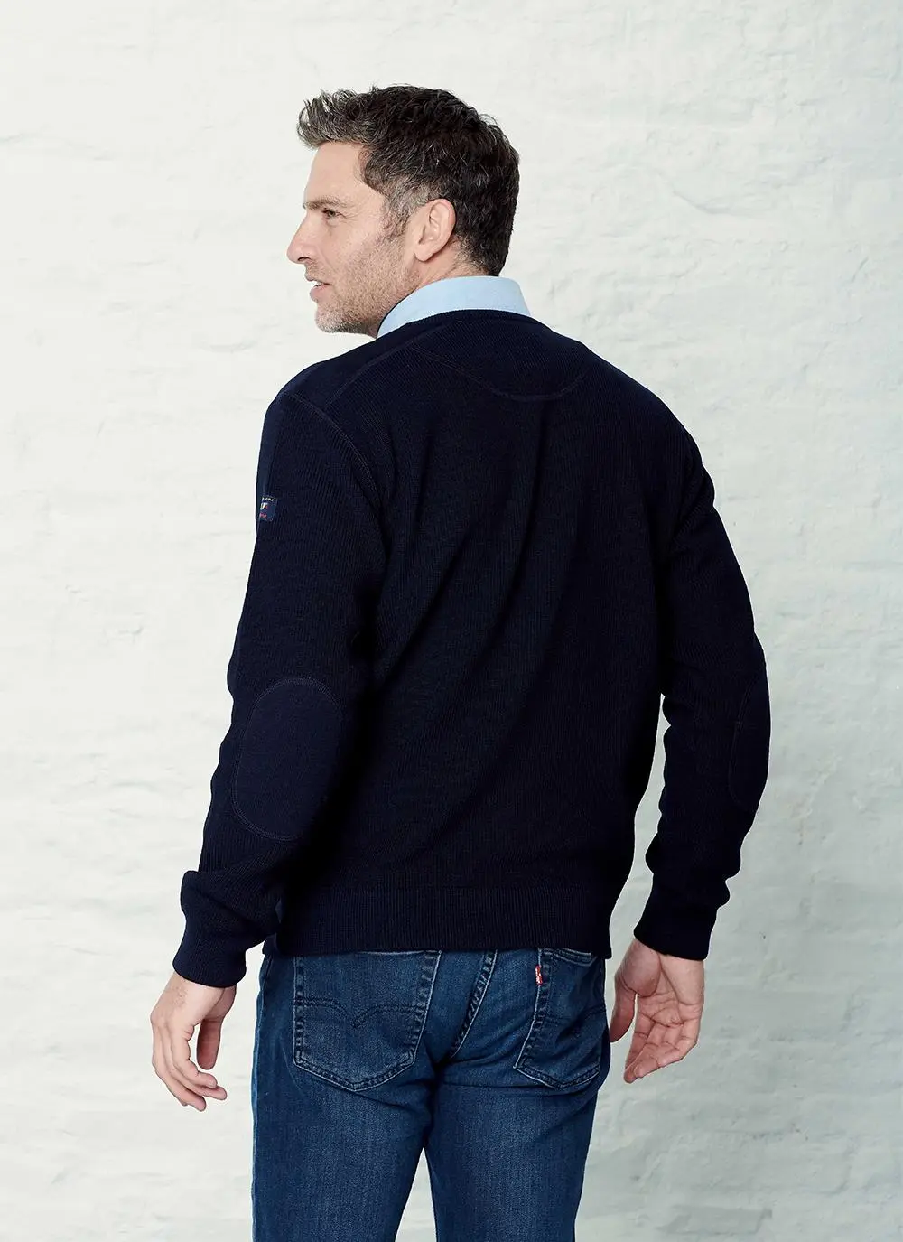 Elbow Patch Crew Neck Sweater
