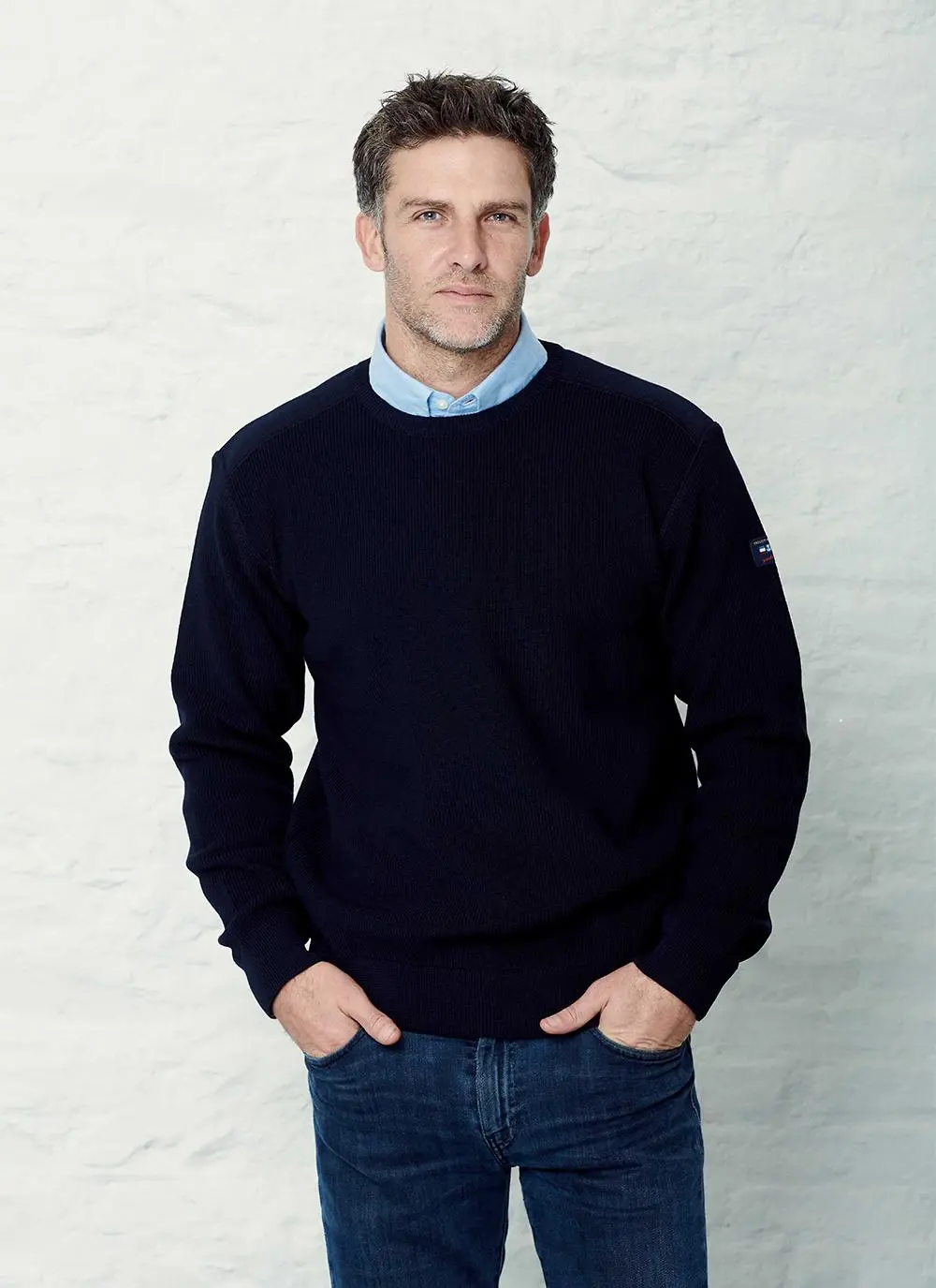 Elbow Patch Crew Neck Sweater