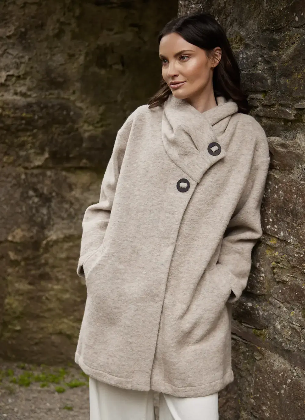 Ellie Side Button Collar Coatigan
