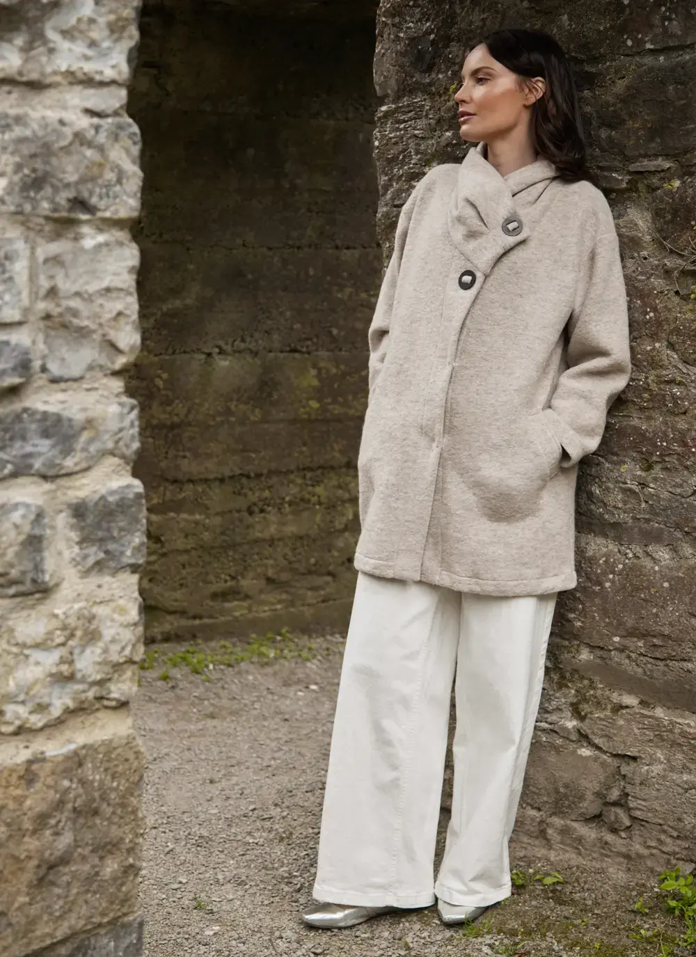 Ellie Side Button Collar Coatigan