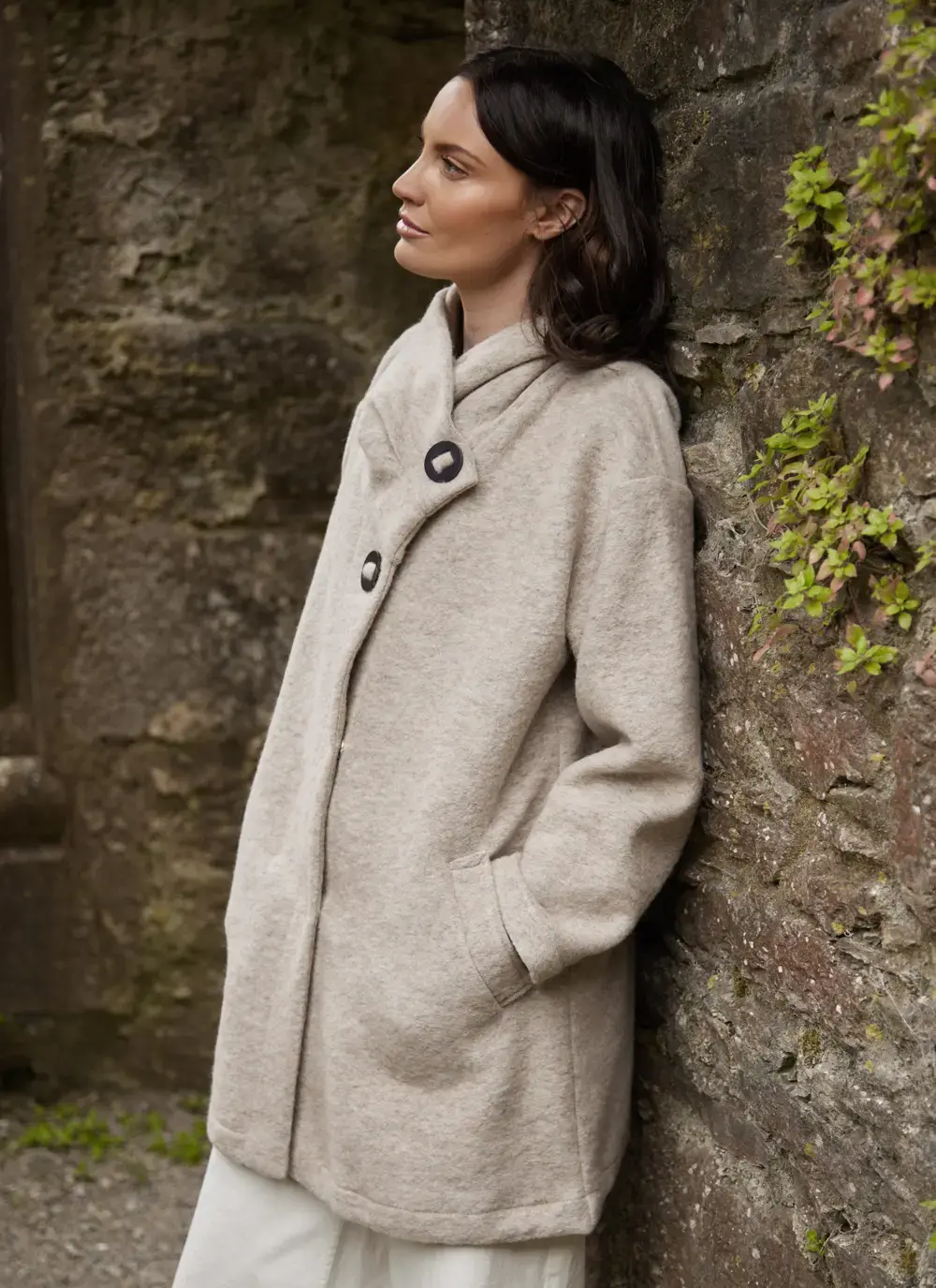Ellie Side Button Collar Coatigan
