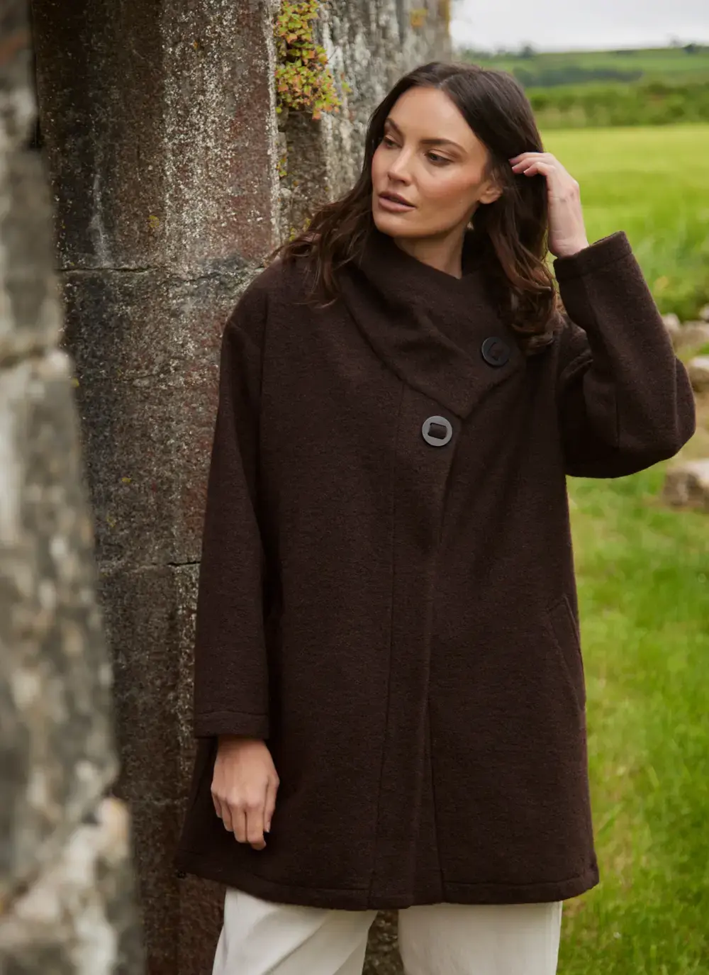 Ellie Side Button Collar Coatigan