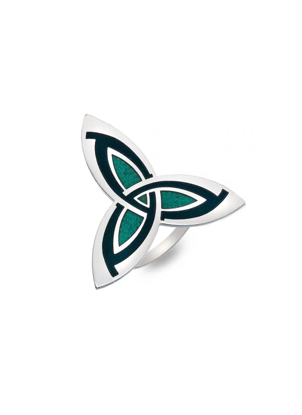 Enamel Trinity Knot Scarf Ring