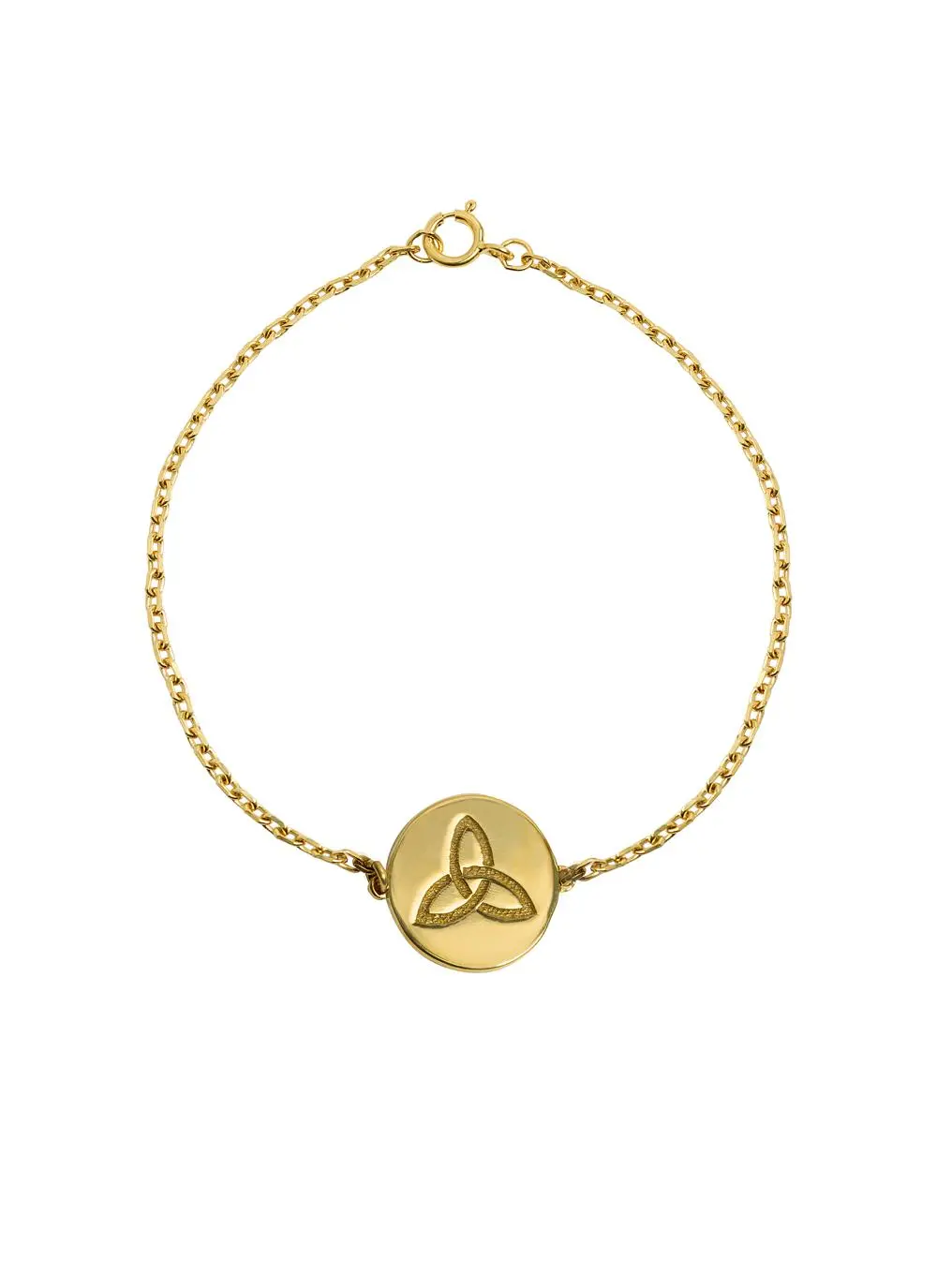 18K Gold Plated Trinity Knot Disc Bracelet