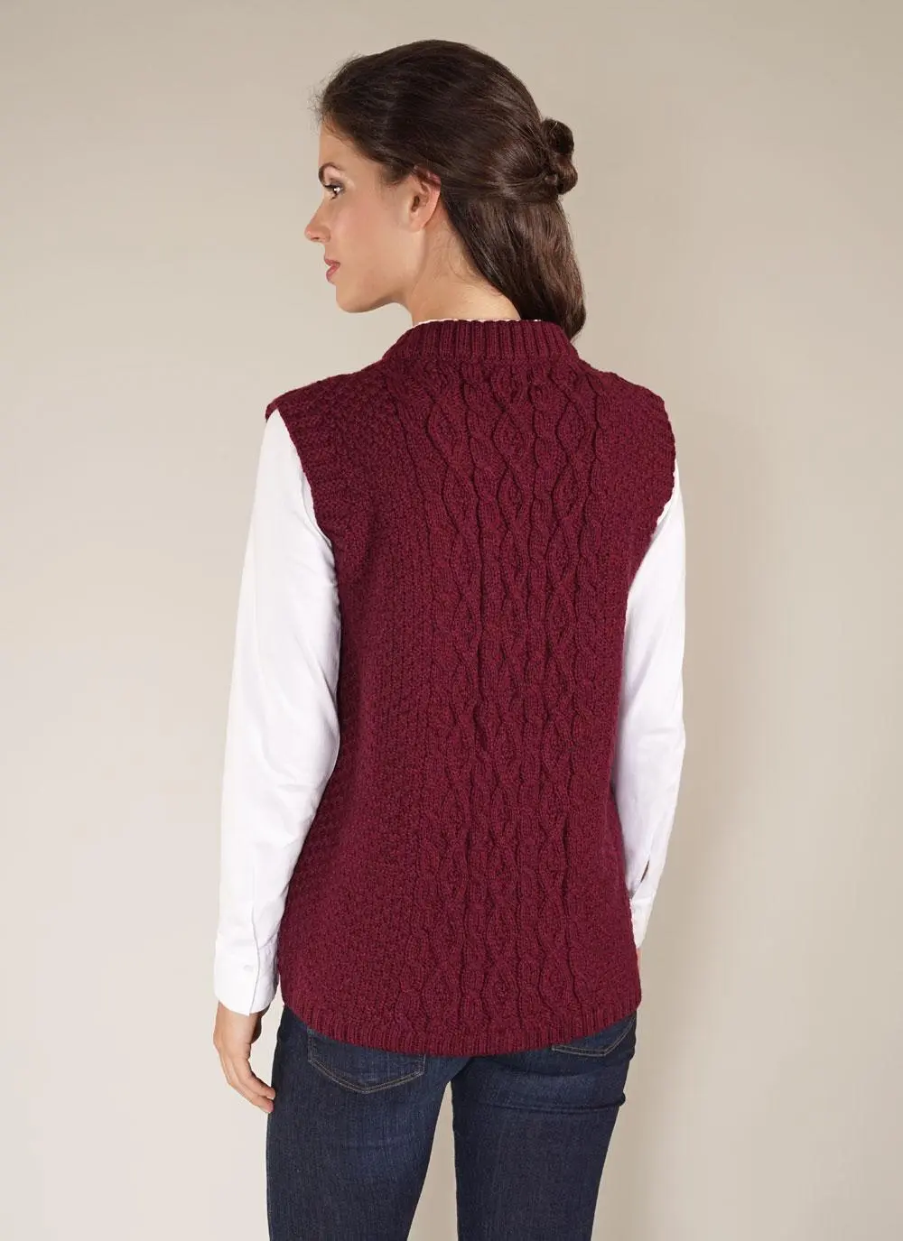 Fia Zip Aran Gilet