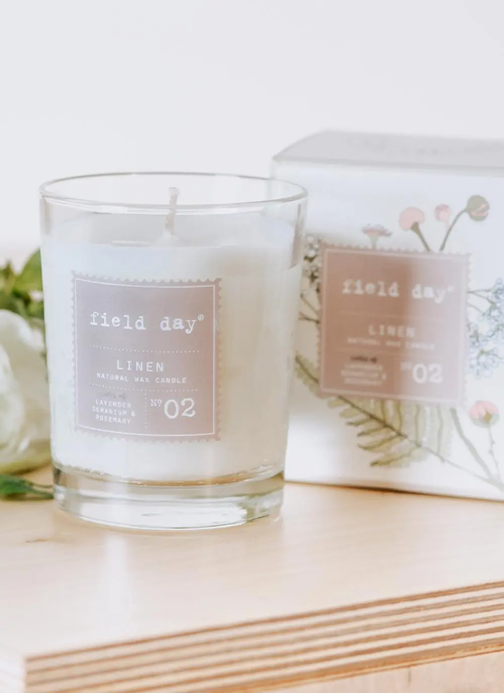 Large Linen Candle