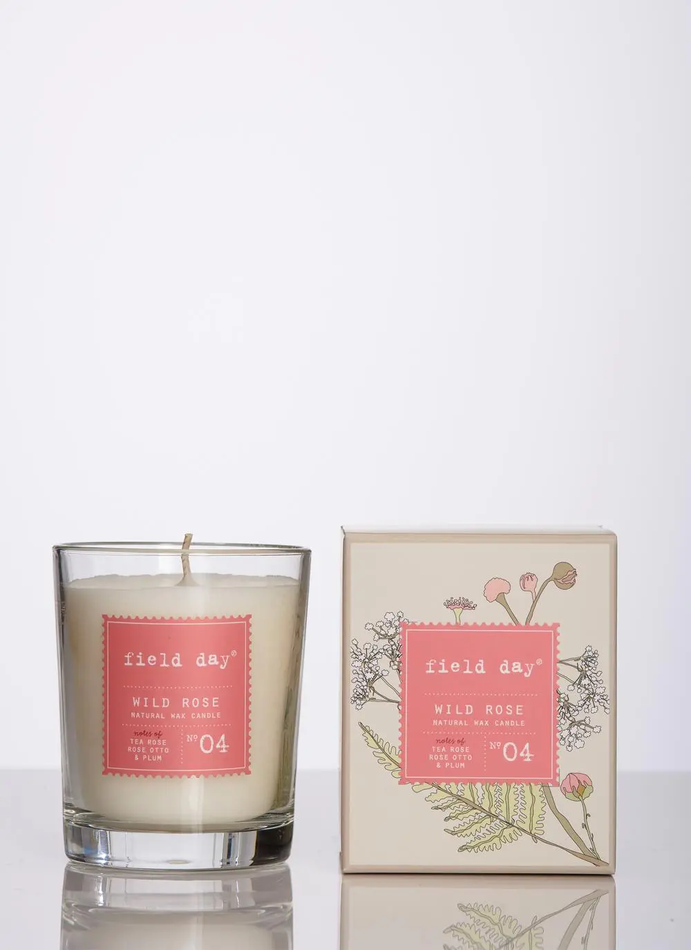 Large Wild Rose Candle