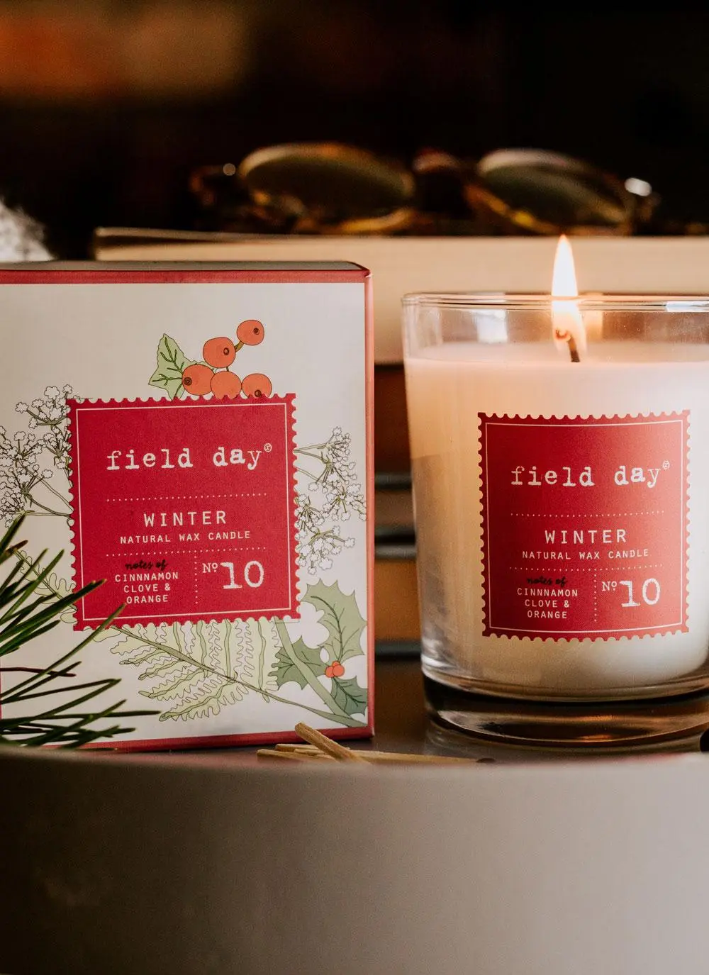 Large Winter Candle