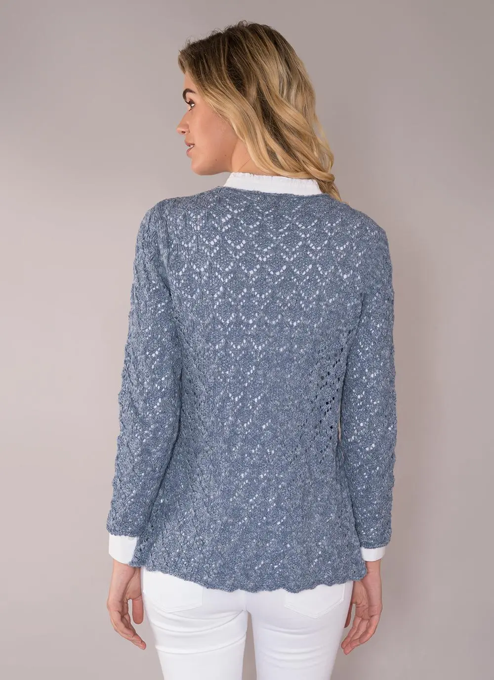 Finola Cotton Linen Cardigan Denim Blue