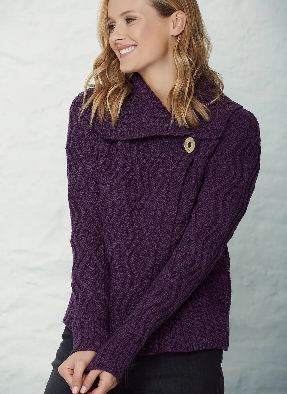 Fiona One Button Aran Cardigan