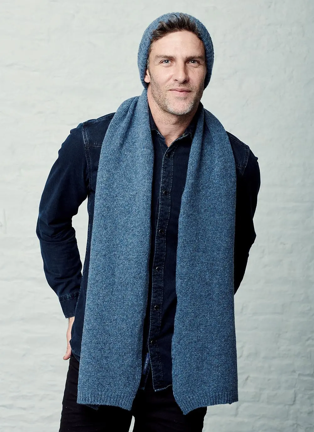 Fisherman Ribbed Beanie & Jersey Stitch Scarf Set