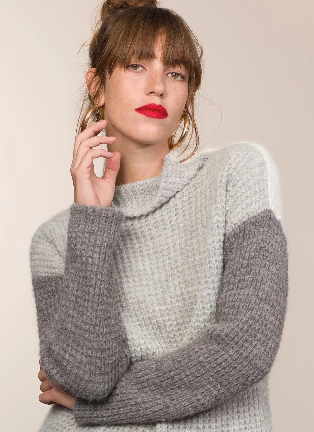 Fisherman Waffle Stitch Reversible Sweater
