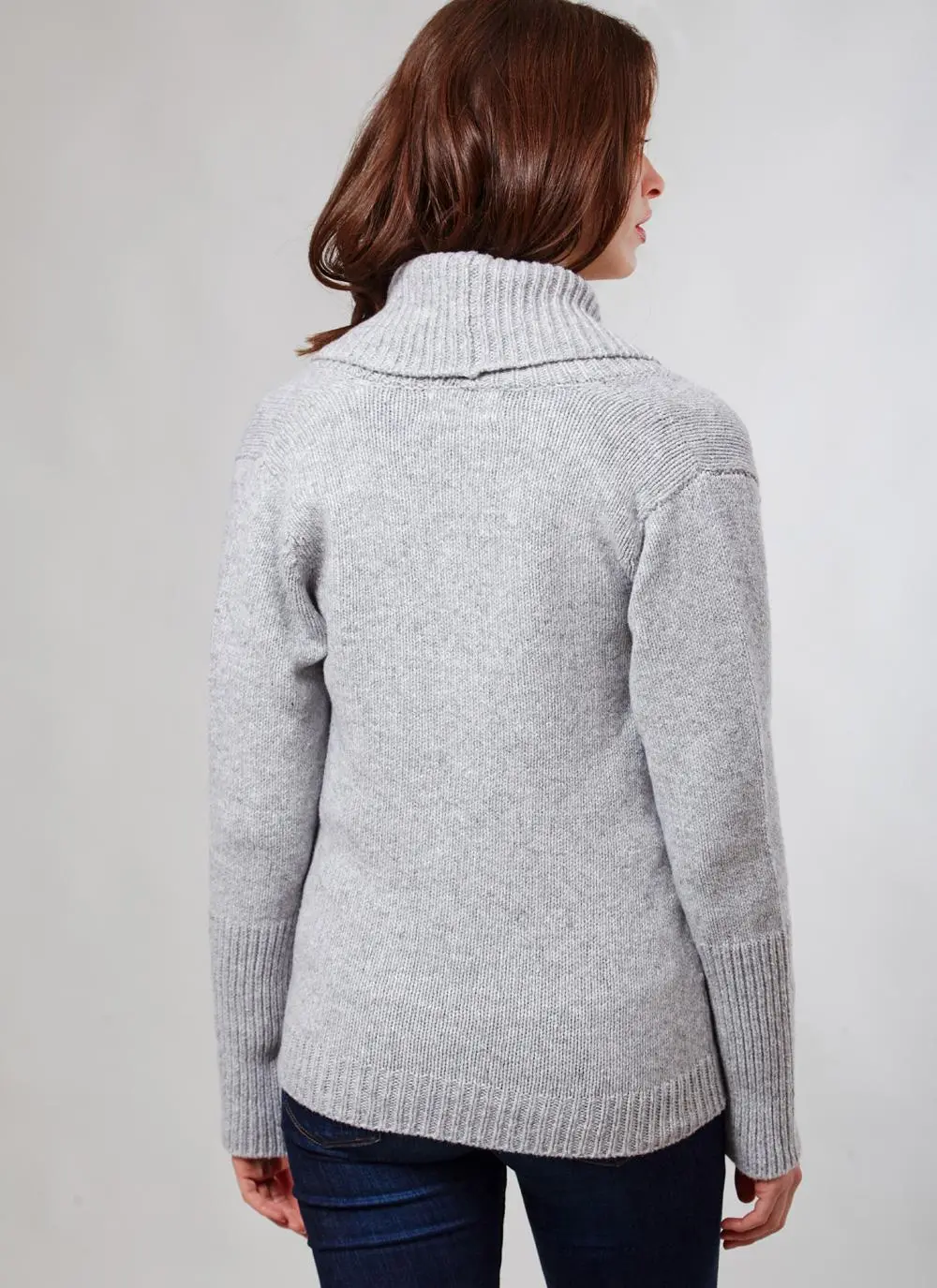 Fisherman Wool Cashmere Cross Front Cardigan
