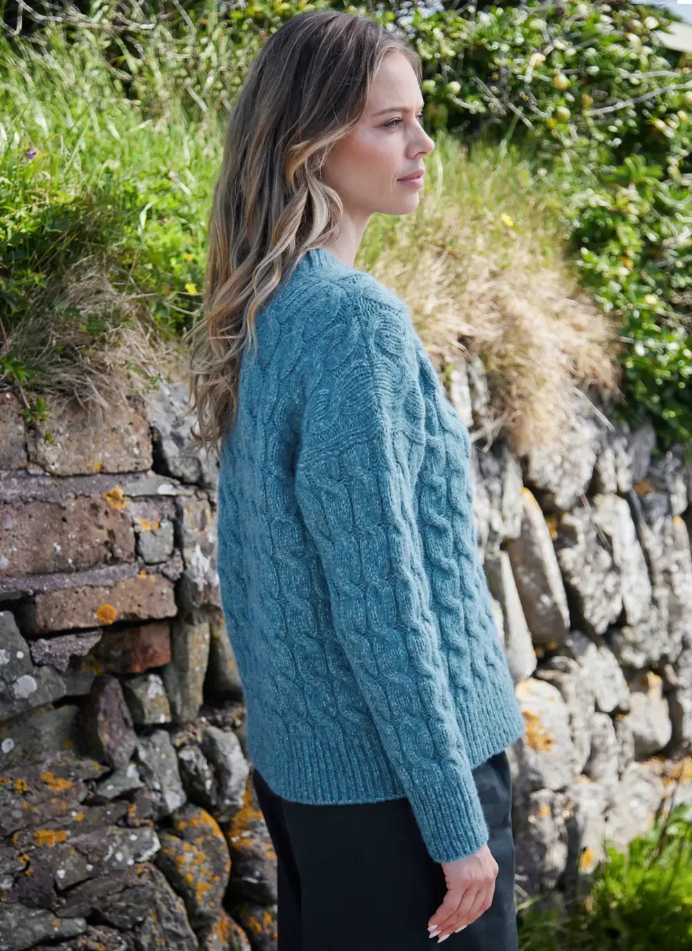 Fisherman Alpaca Cable Crew Sweater 