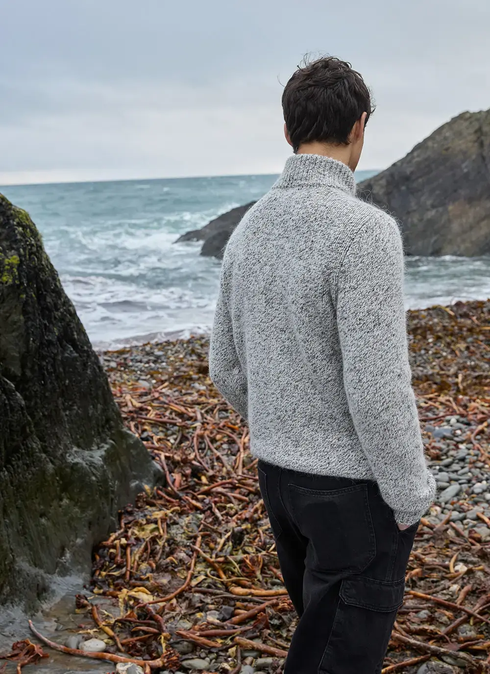 Fisherman Alpaca Zip Neck Sweater