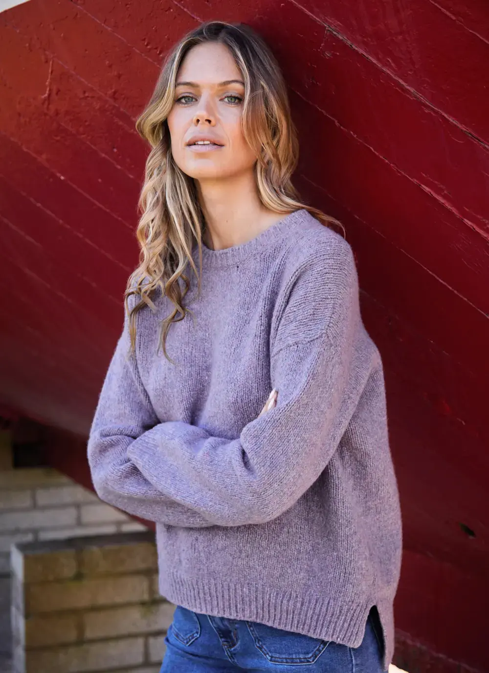 Cashmere Fleck Crew Neck Sweater