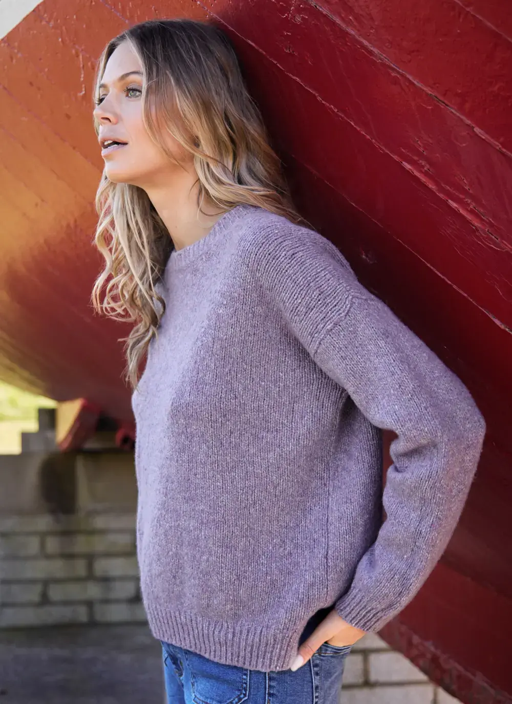Cashmere Fleck Crew Neck Sweater