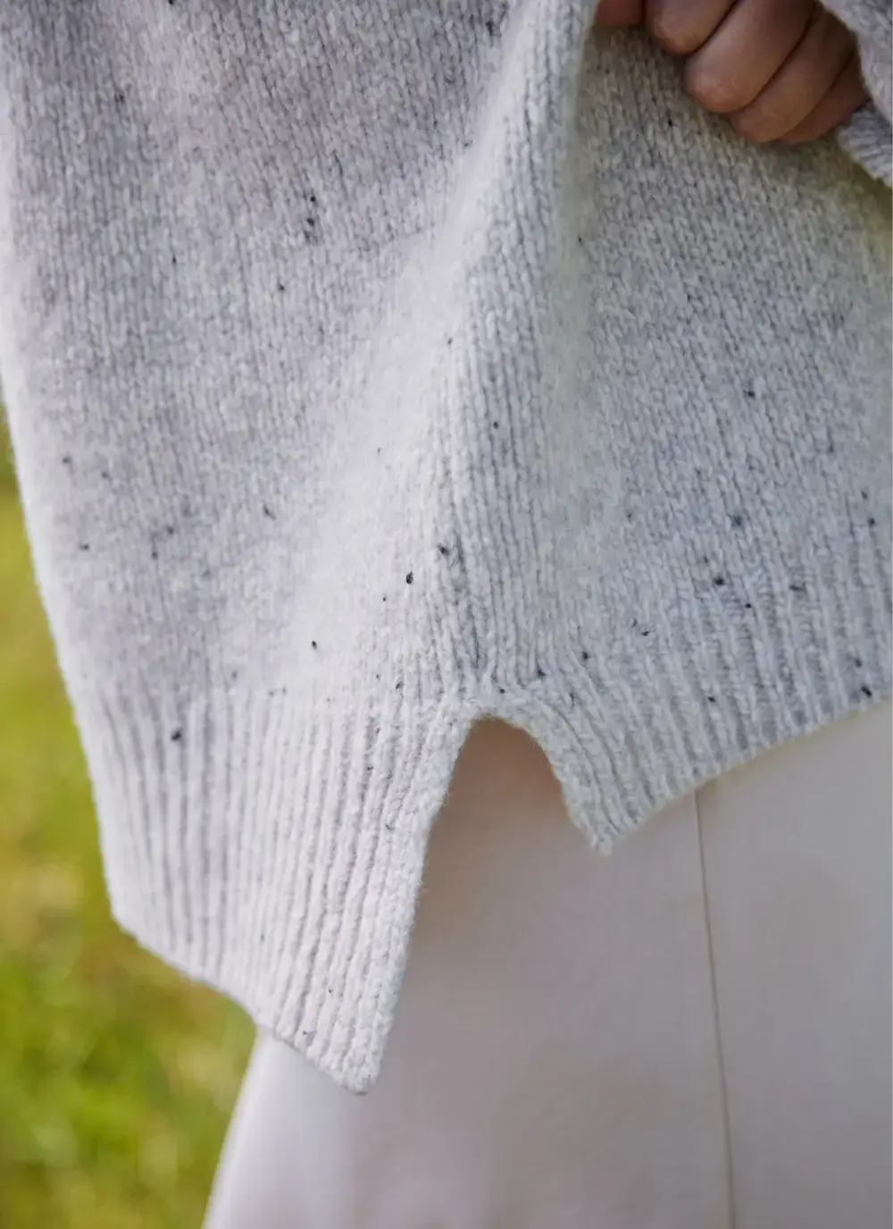 Cashmere Fleck Crew Neck Sweater