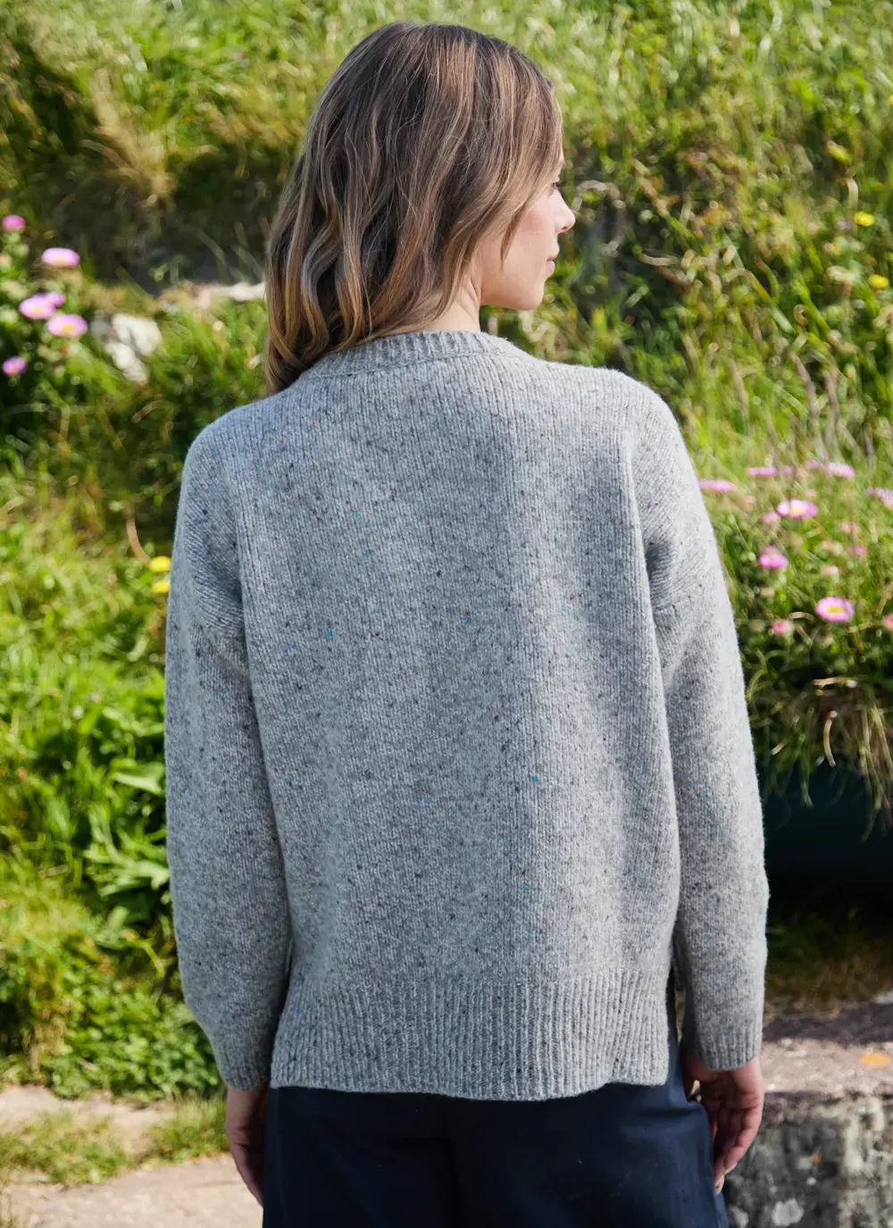 Cashmere Fleck Crew Neck Sweater