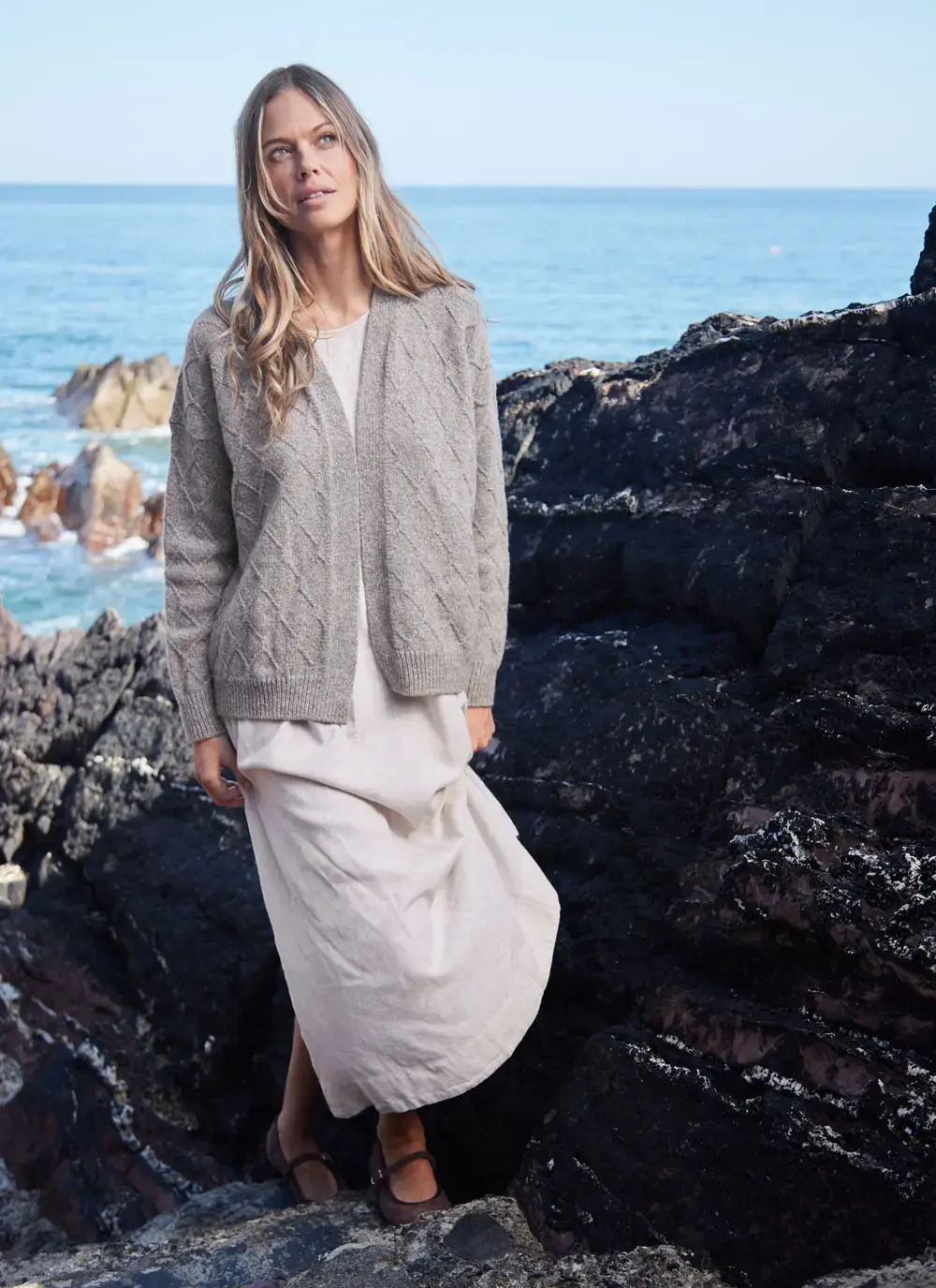 Cashmere Open Diamond Cardigan