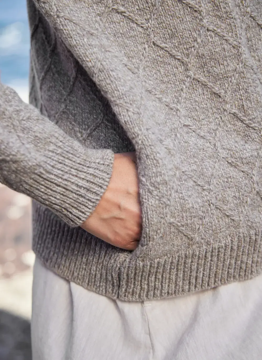 Cashmere Open Diamond Cardigan